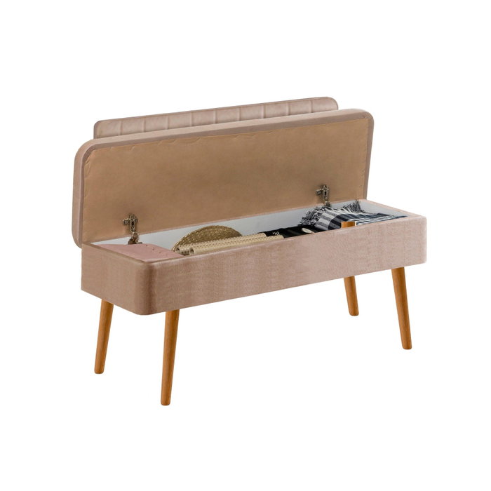 Hanah Home 0900 - 4 Conjunto Mesa y Sillas Extensible Pino Atlántico y Piedra Terciopelo